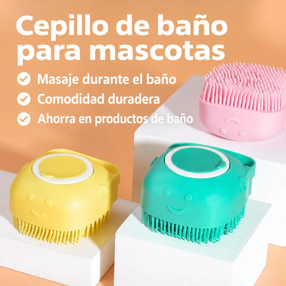Cepillo de Baño de Silicona para Mascotas