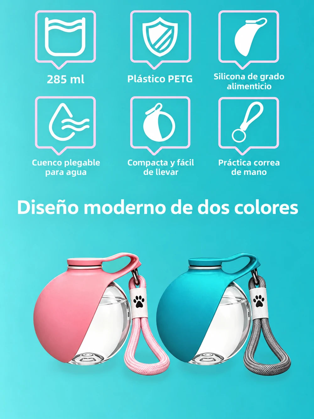 Botella de Agua Portátil para Perros y Gatos